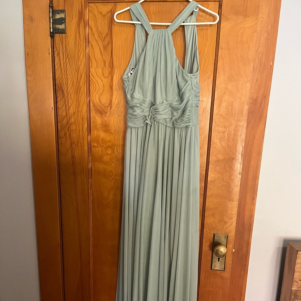 Dusty sage chiffon gown size 6